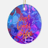 犬の本とコーヒー抽象芸術 セラミックオーナメント (左)