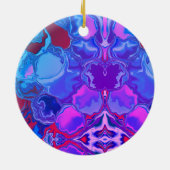 犬の本とコーヒー抽象芸術 セラミックオーナメント (裏面)