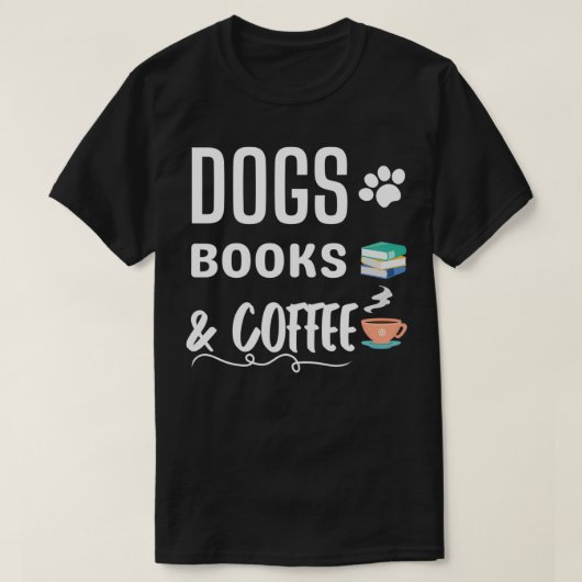 犬の本とコーヒー(2) Tシャツ (デザイン正面)