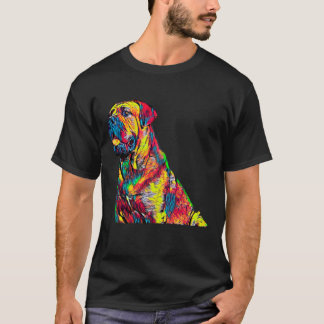 犬の杖のCorsoのイタリアンなマスティフの頭部ペットポートレート Tシャツ