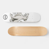 犬の枕刺し漫画スケッチ スケートボード (横)