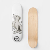 犬の枕刺し漫画スケッチ スケートボード (正面)