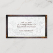 犬の櫛のアイコン |大理石 |ウッド縁ど 名刺 (裏面)