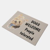 犬の歓迎の人々許容おもしろい犬の恋人引用文 ドアマット (アングル)