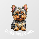 犬の歓迎ウィンドウにしがみつく ウィンドウサイン (シート)