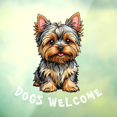 犬の歓迎ウィンドウにしがみつく ウィンドウサイン (シート3)