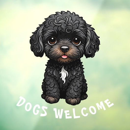 犬の歓迎ウィンドウにしがみつく ウィンドウサイン (シート3)