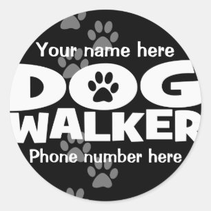 犬の歩くおよびドッグウォーカーのプロモーション! ラウンドシール