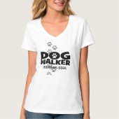 犬の歩くおよびドッグウォーカーのプロモーション! Tシャツ (正面)