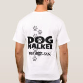 犬の歩くおよびドッグウォーカーのプロモーション! Tシャツ (裏面)