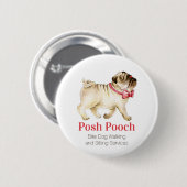 犬の歩くと座ってサービスのポープレッド 缶バッジ (正面&裏面)