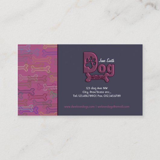 犬の歩くのカスタムな名刺 名刺 (正面)