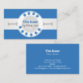 犬の歩くの足のプリントのロゴ 名刺 (正面/裏面)