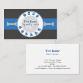 犬の歩くの足のプリントのロゴ 名刺 (正面/裏面)