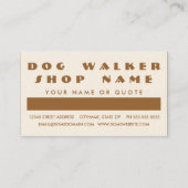 犬の歩くの顧客の感謝(モダンな正方形) ロイヤリティカード (裏面)