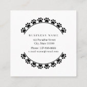 犬の歩くを円で編集可能な色の形に スクエア名刺 (裏面)