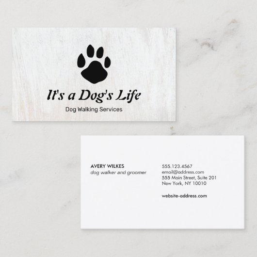 犬の歩くウォーカーPaw名刺 名刺 (正面/裏面)
