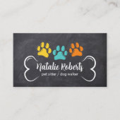 犬の歩くカスタムカラーポーペットシッター 名刺 (正面)
