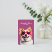 犬の歩くクリックWhatsAppで名刺をチャット 名刺 (スタンド正面)