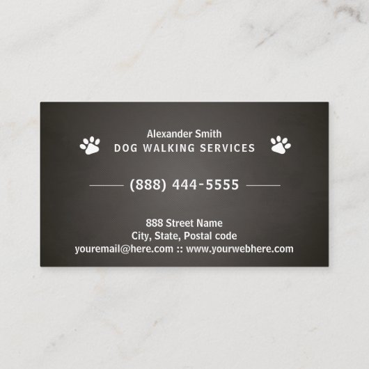 犬の歩くサービス 名刺 (裏面)