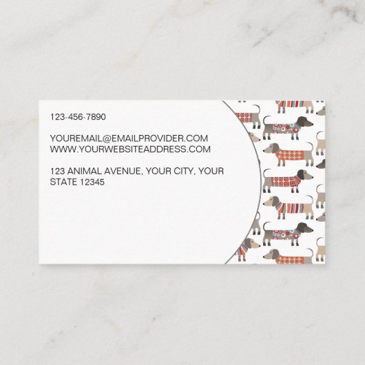 犬の歩くダッシュンソーセージ犬の名刺 名刺 (裏面)