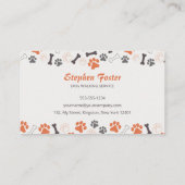 犬の歩くハッピードッグペット座り犬トレーナー 名刺 (裏面)