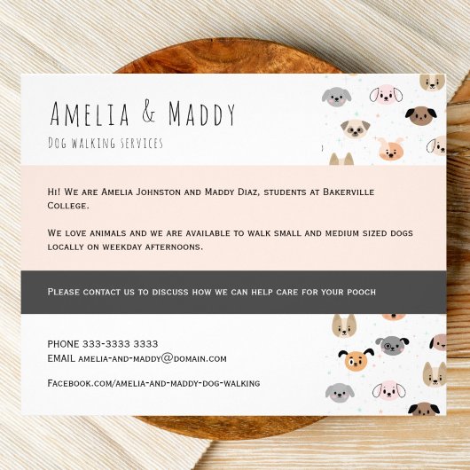 犬の歩くビジネス – 若い起業家フライヤー チラシ