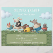 犬の歩くペットケアサービスのプロモーション チラシ (裏面)