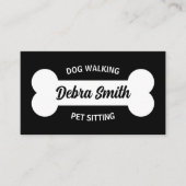 犬の歩くペット座って名刺テンプレート 名刺 (正面)