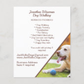 犬の歩くペット座りビジネスのプロモーション チラシ (裏面)