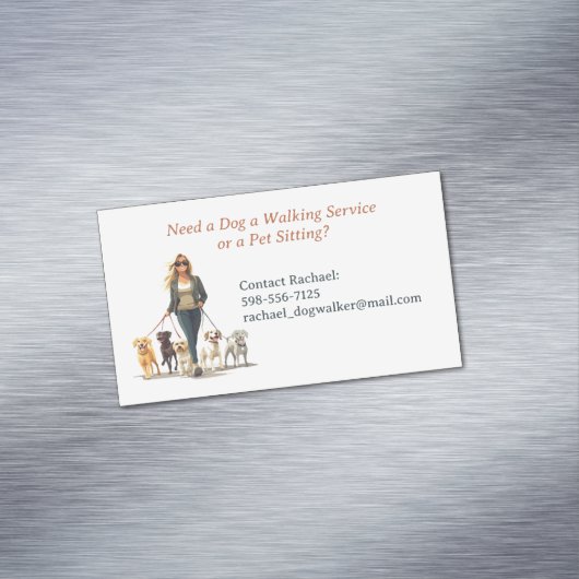 犬の歩くペット座り搭乗 マグネット名刺 (インサイチュ)