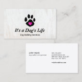 犬の歩くポーとハート 名刺 (正面/裏面)