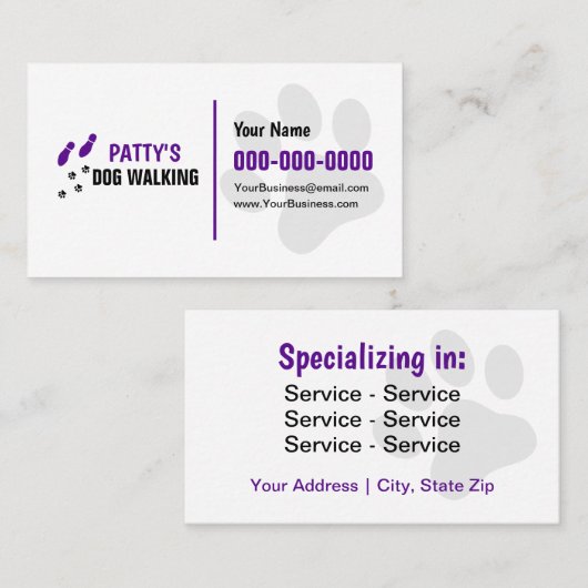 犬の歩く両面 名刺 (正面/裏面)