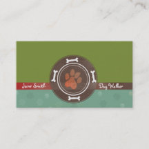 犬の歩く及びペット着席の名刺