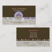 犬の歩く及びペット着席の名刺 名刺 (正面/裏面)