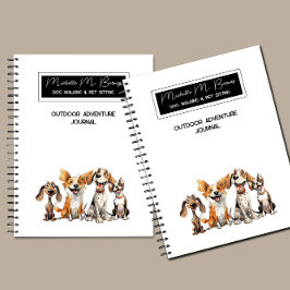犬の歩く座ってI屋外アドベンチャージャーナル ノートブック