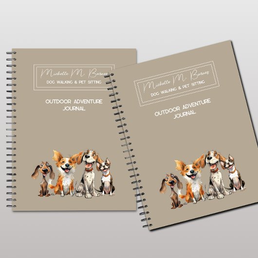 犬の歩く座ってI屋外アドベンチャージャーナル ノートブック
