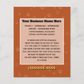 犬の歩く4X5チラシかわいいドッグウォーカープロモーション チラシ (裏面)