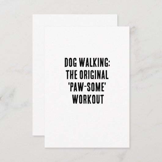 犬の歩く:オリジナル'paw-some'トレーニング サンキューカード (正面/裏面)