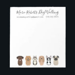 犬の歩く，ペットの座り，犬の搭乗，ドロップイン ノートパッド<br><div class="desc">お客様離れは、これらのノートパッド上のペットに関する注パーソナライズされた記を行う組み込みブランディングは、彼らが彼らの熱心な友人のために必要な気にたびに必要にあなたを呼び出す。</div>