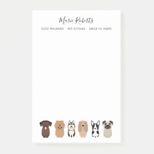 犬の歩く，ペットの座り，犬の搭乗，ドロップイン ポストイット