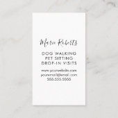 犬の歩く、ペットの座り、猫気に、搭乗 名刺 (裏面)