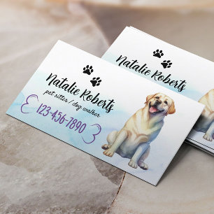 犬の歩く&ペットシッター幸せラブラドールウォーターカラー 名刺