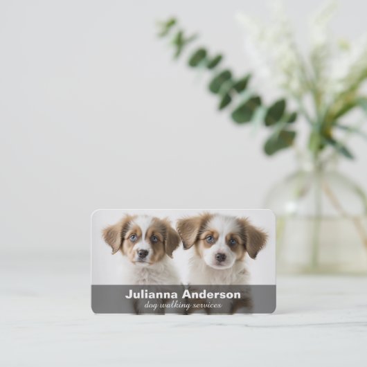 犬の歩く/座る名刺 名刺 (スタンド正面)