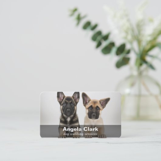 犬の歩く/座る名刺 名刺 (スタンド正面)