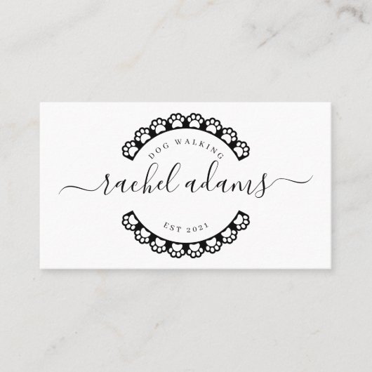 犬の歩く.犬の座って，犬のグルーミング 名刺 (正面)