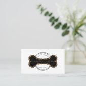 犬の歩く.dog sitting，犬のグルーミング，骨のロゴ 名刺 (スタンド正面)