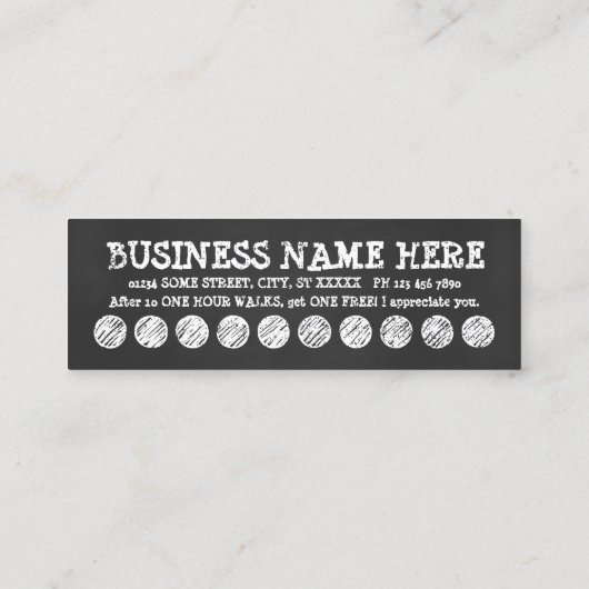 犬の歩行のチョークのロイヤリティプログラム ロイヤリティカード (裏面)