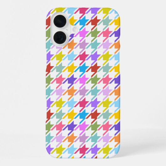犬の歯柄マルチカラー＋白パターン iPhoneケース (裏面)
