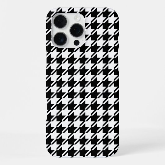 犬の歯柄 ブラック×ホワイト iPhoneケース (裏面)
